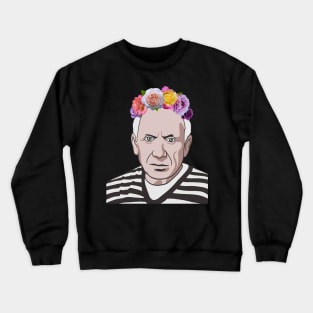 Artist Portrait With Flower Crown Crewneck Sweatshirt